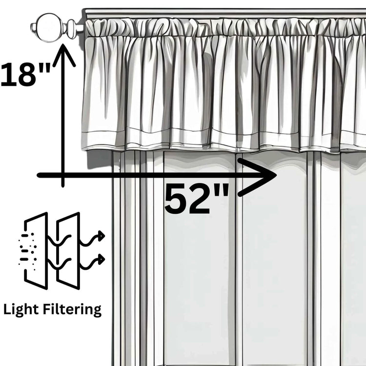 DaDa Bedding Rustic Cranberry Sage Chevron Floral Window Curtain Valance - 18" x 52" (JHW-924)