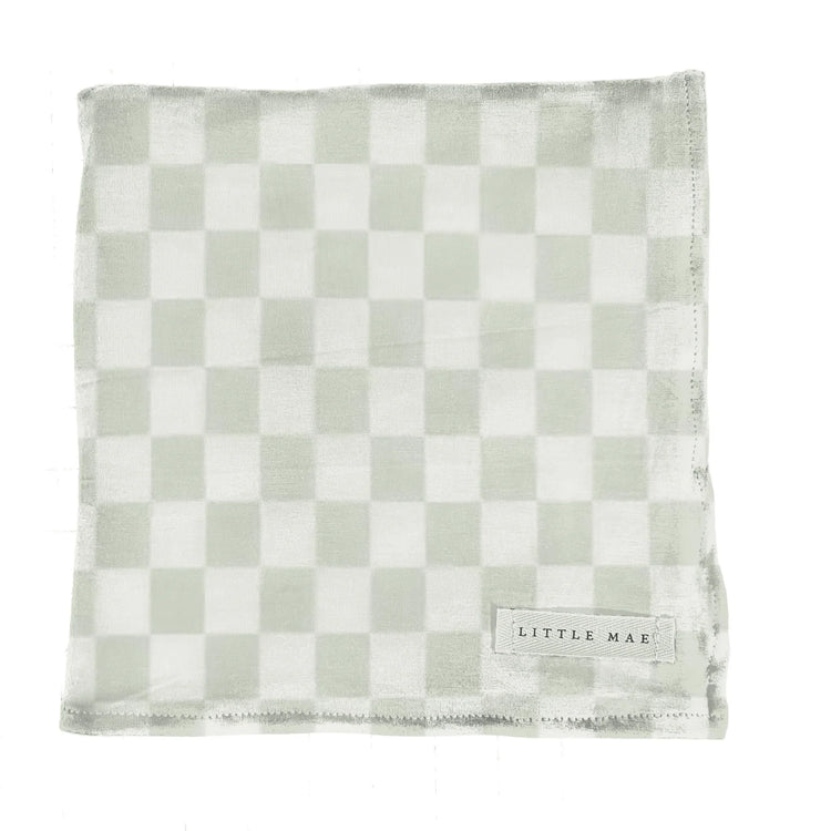 Leaf Green & White Checkered Stretch Swaddle - GiFTiFY