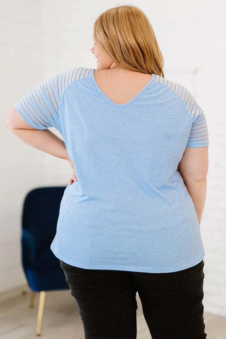 Plus Size V-Neck Raglan Sleeve Tee - GiFTiFY