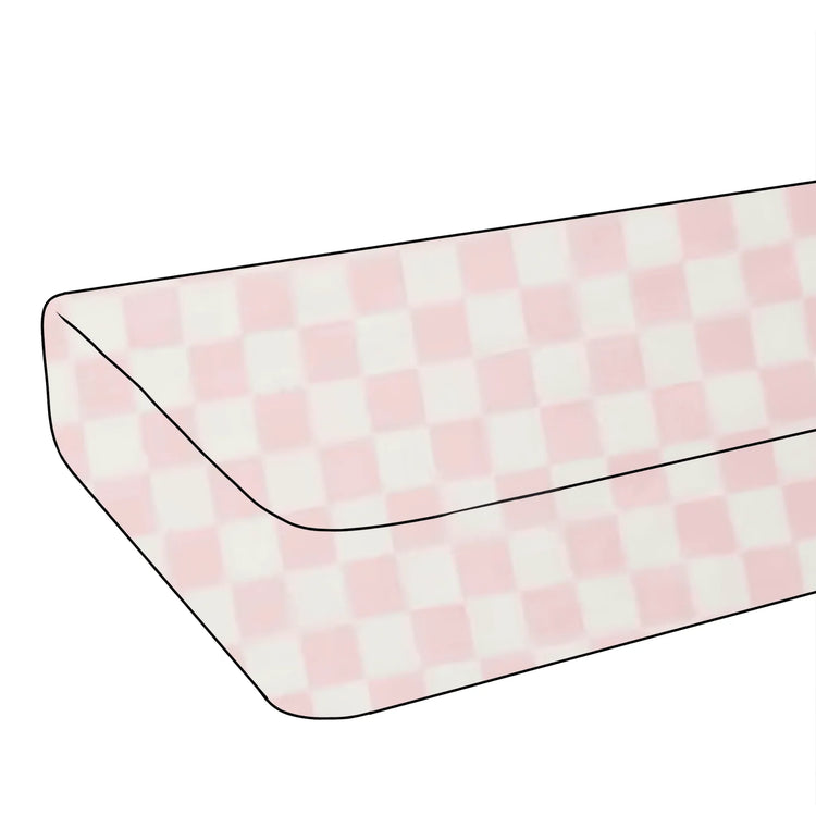 Sugar Pink & White Checkered Crib Sheet - GiFTiFY