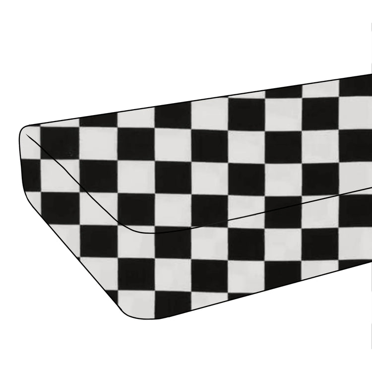 Race Black & White Checkered Crib Sheet - GiFTiFY
