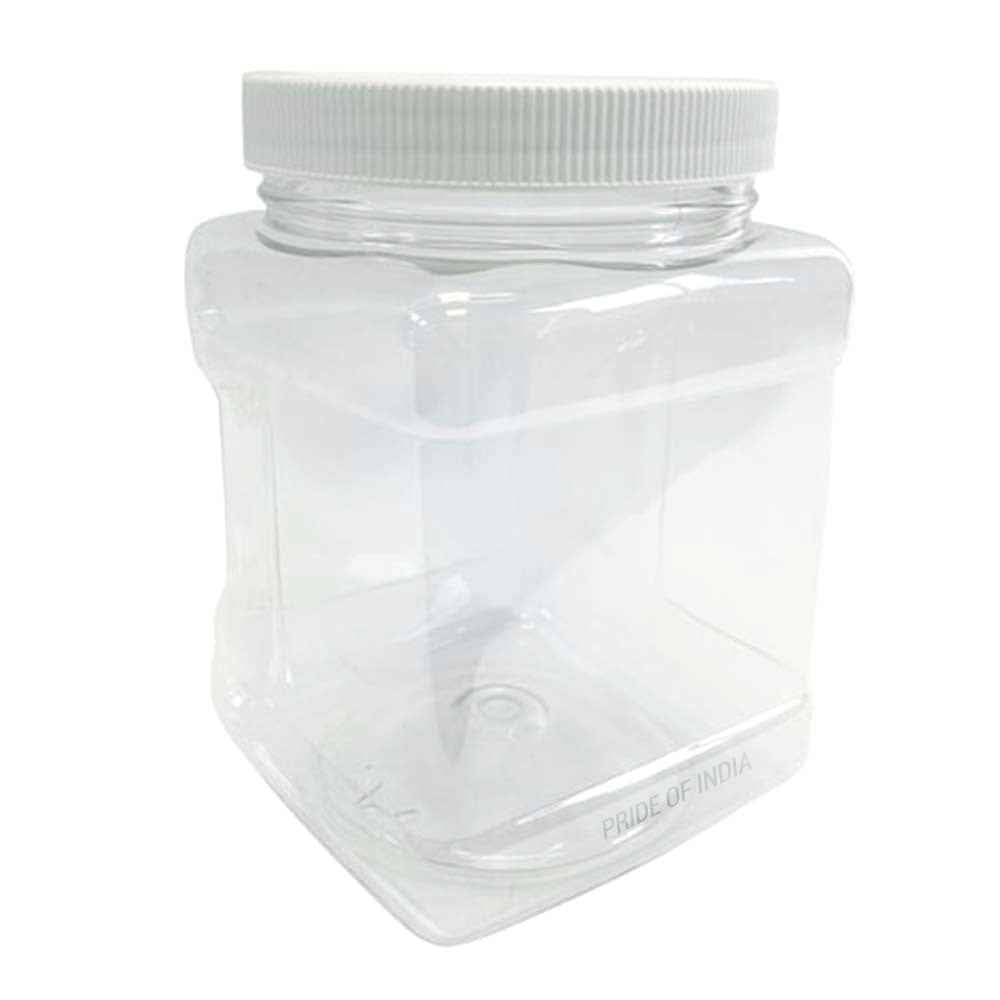 Clear PET Plastic Grip Dry/Liquid Food Storage Jars w/ Caps (Food Grade - BPA Free)