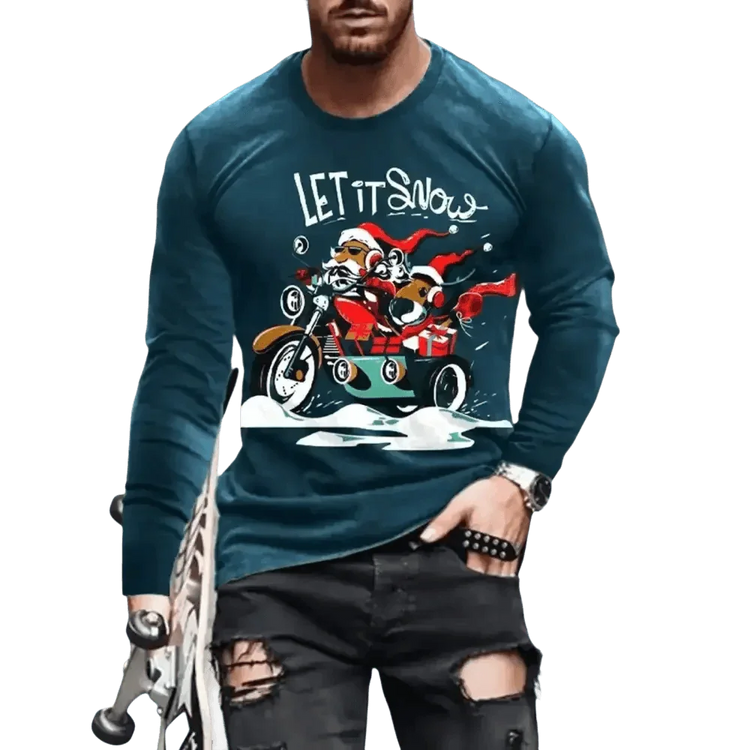 3D Digital Printing Holiday Atmosphere Round Neck Long-sleeved Shirt - GiFTiFY