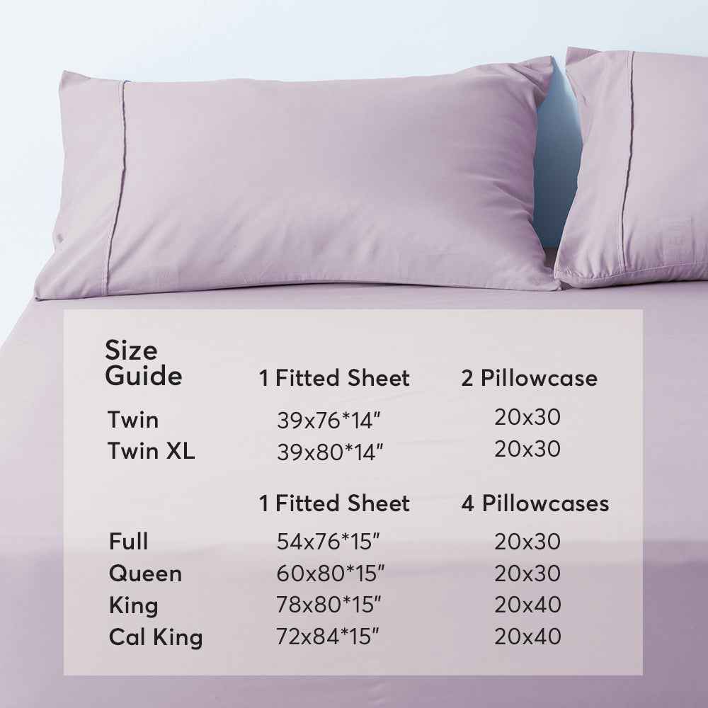 Kasentex All Season Deep Pocket Fitted Sheet Set with Pillowcases, Room Decor, Graduation Gifts