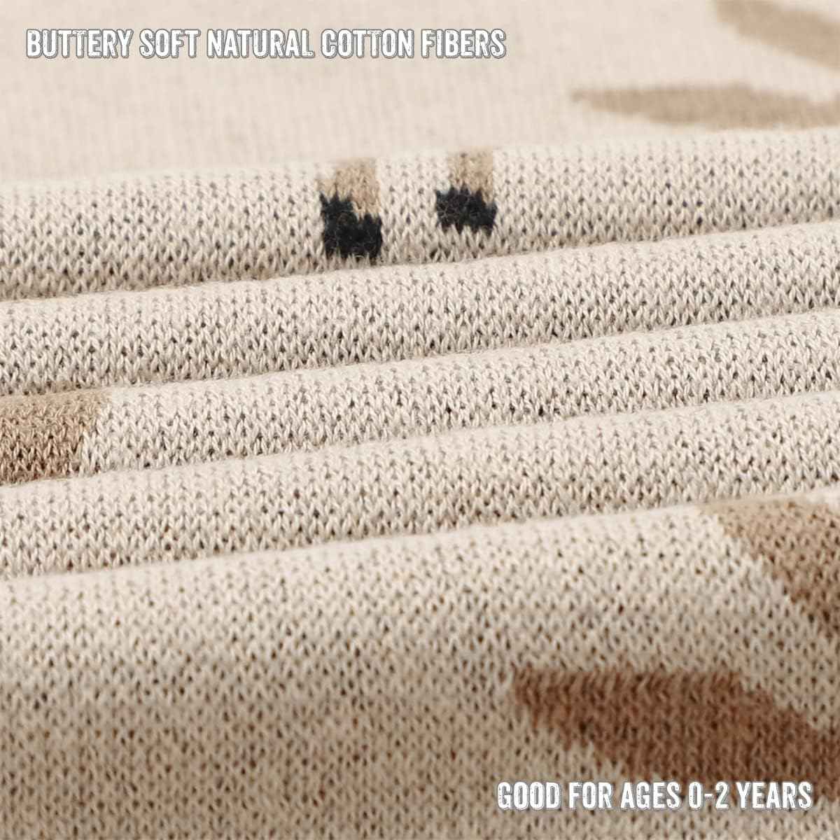 Whimsy Collection - Luxury 100% Cotton Knit Swaddle Baby Blanket