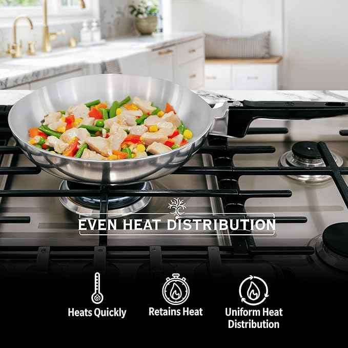 10-Inch Chef Skillet – Quick & Even Heat Distribution – Lightweight Cast Aluminum Frying Pan - GiFTiFY