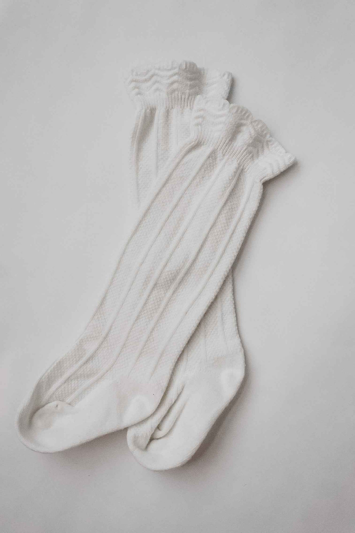 Ruffle Cotton Knee High Socks