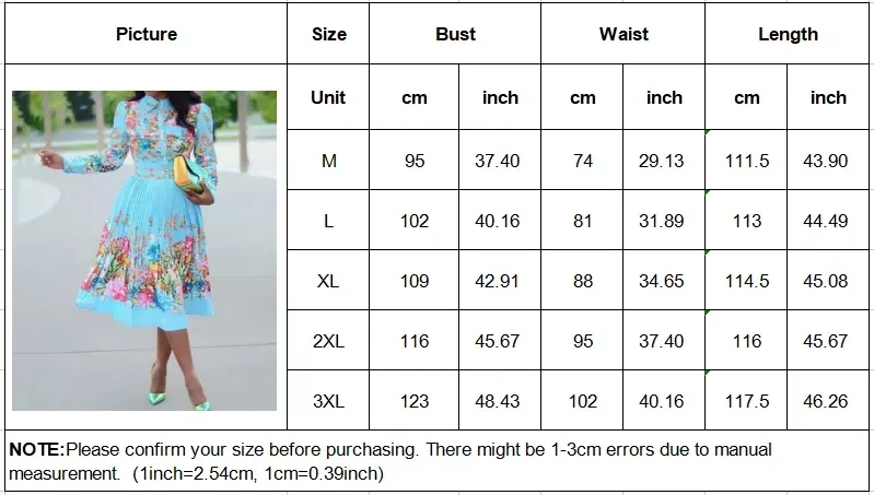 Pleated Print Long Sleeve Mid-Calf Lapel Standard-Waist Pullover Dress Fasheabe