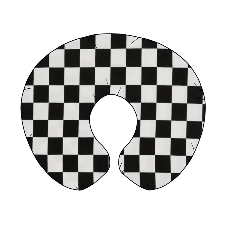 Race Black & White Checkered Nursing Pillow Cover - GiFTiFY