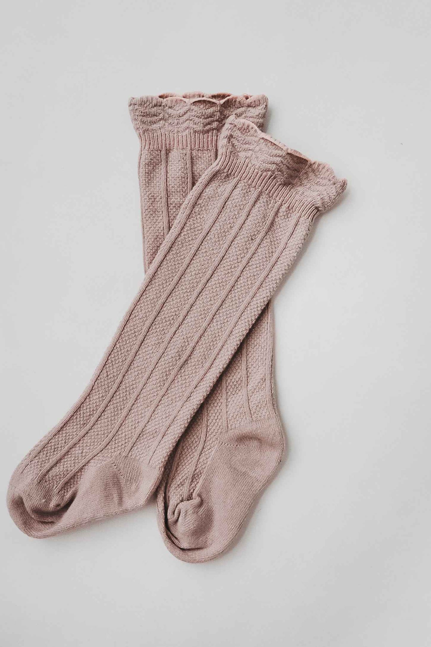 Ruffle Cotton Knee High Socks