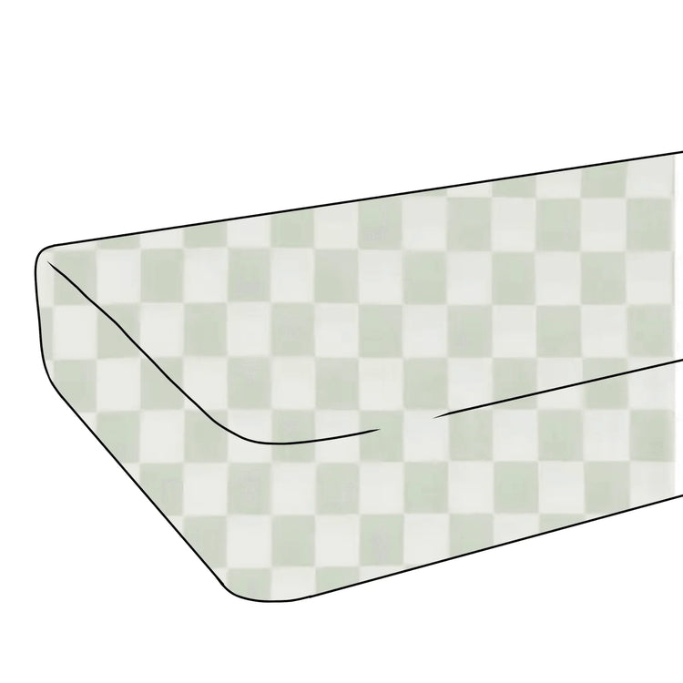 Leaf Green & White Checkered Crib Sheet - GiFTiFY