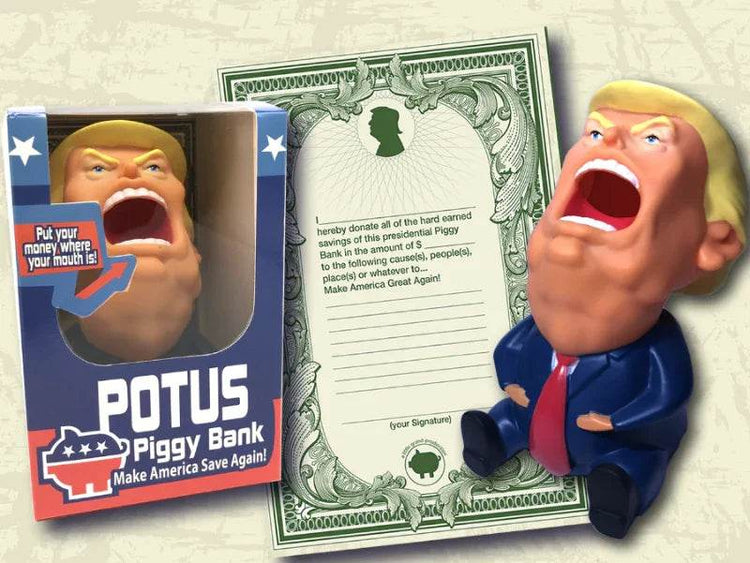 TRUMP TOY COLLECTIBLE COIN BANK - GiFTiFY