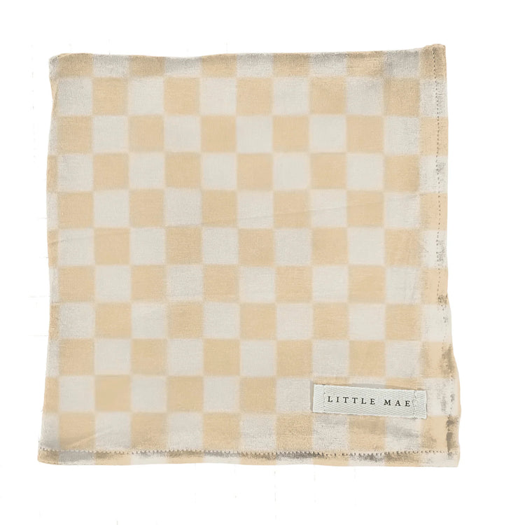 Butter Cream & White Checkered Stretch Swaddle - GiFTiFY