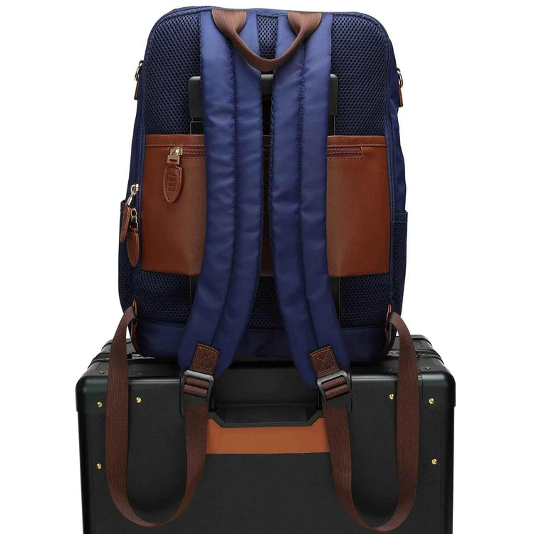 Luxe Journey 18L Twill and Vegan Leather Backpack - GiFTiFY
