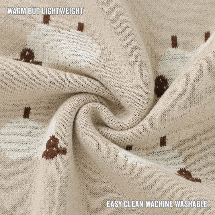 Sheep Knit Receiving Baby Blanket - GiFTiFY