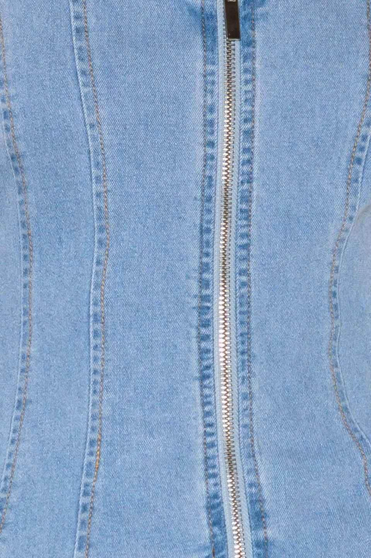 ALMOST ANGELIC LIGHT INDIGO DENIM TOP - GiFTiFY