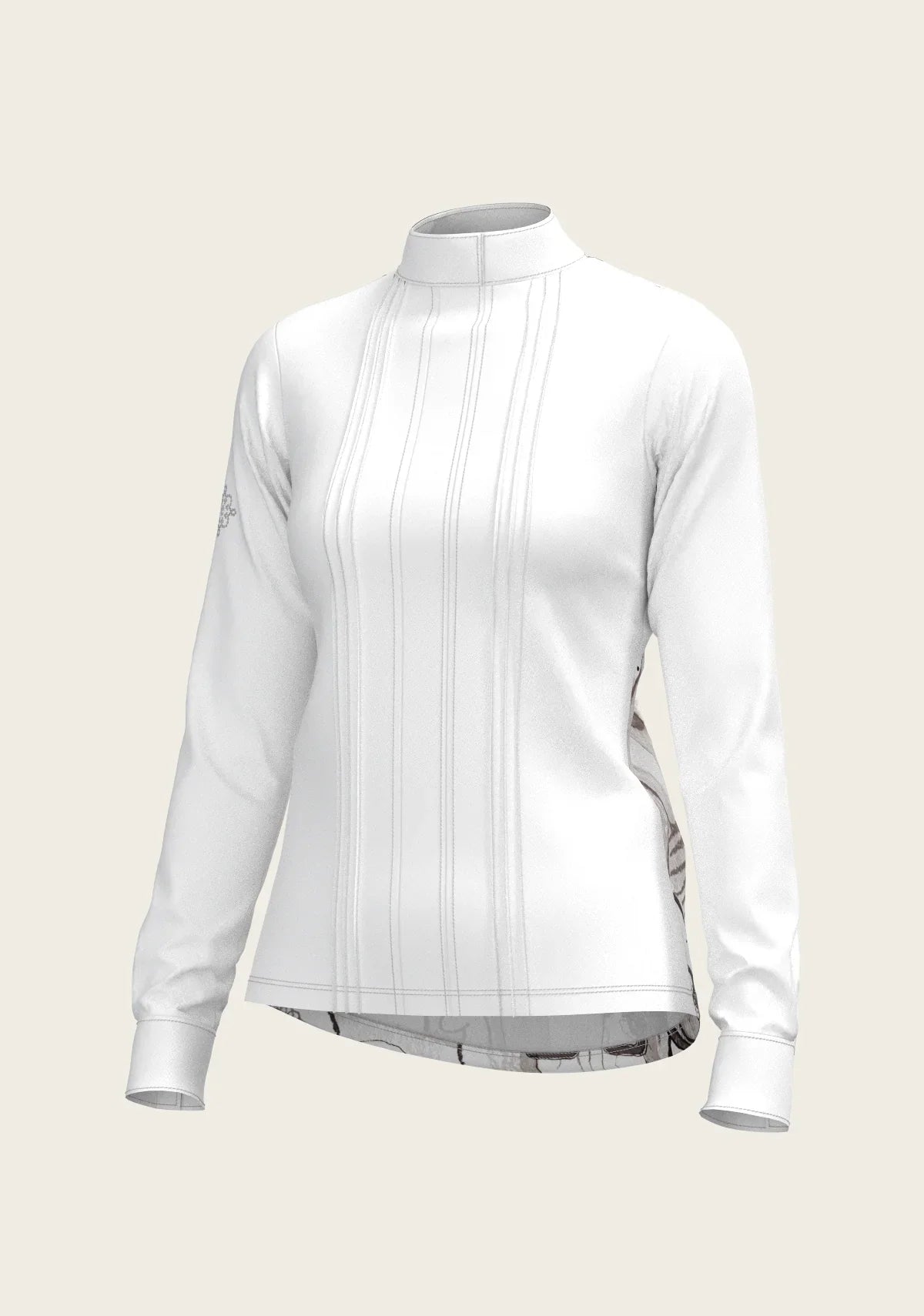 The Horse Fair Monochrome Long Pleated Long Sleeve Sleeve Show Shirt Espoir Equestrian