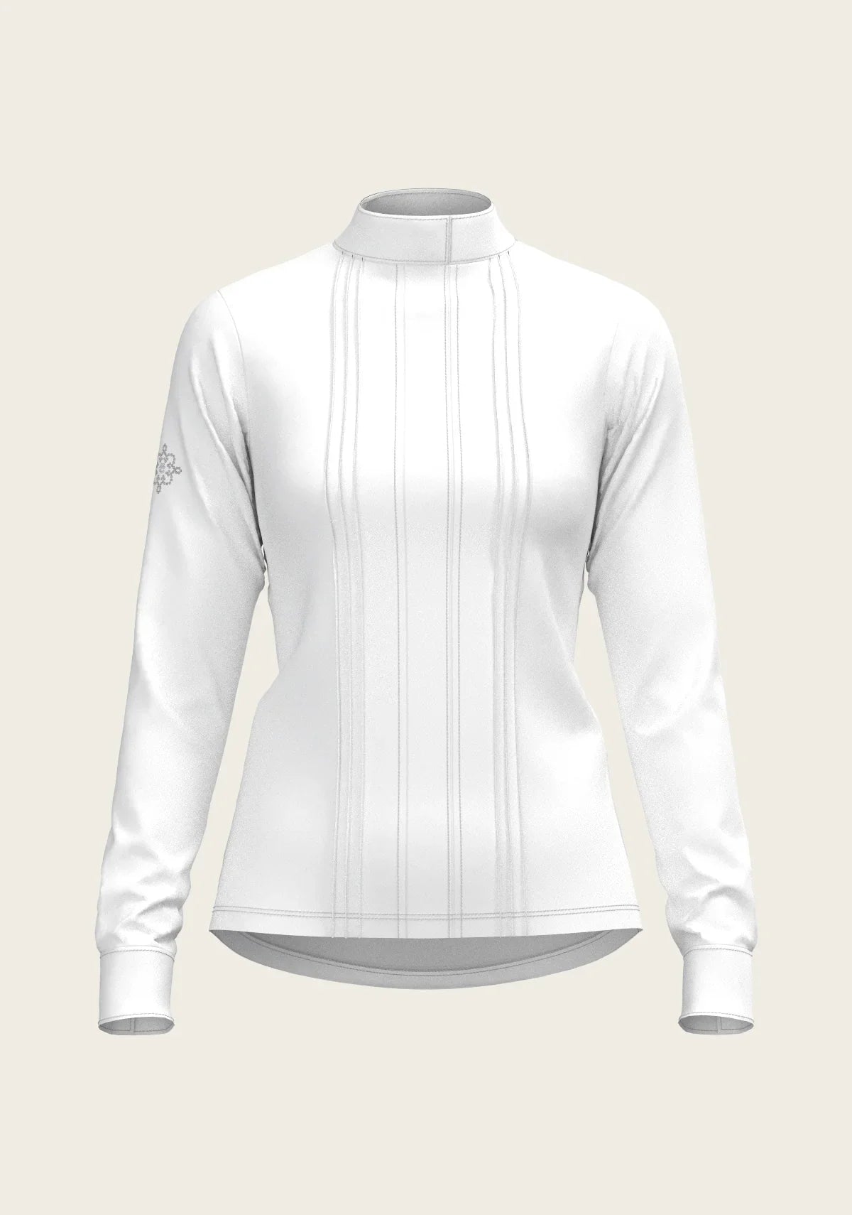 White Long Pleated Long Sleeve Sleeve Show Shirt