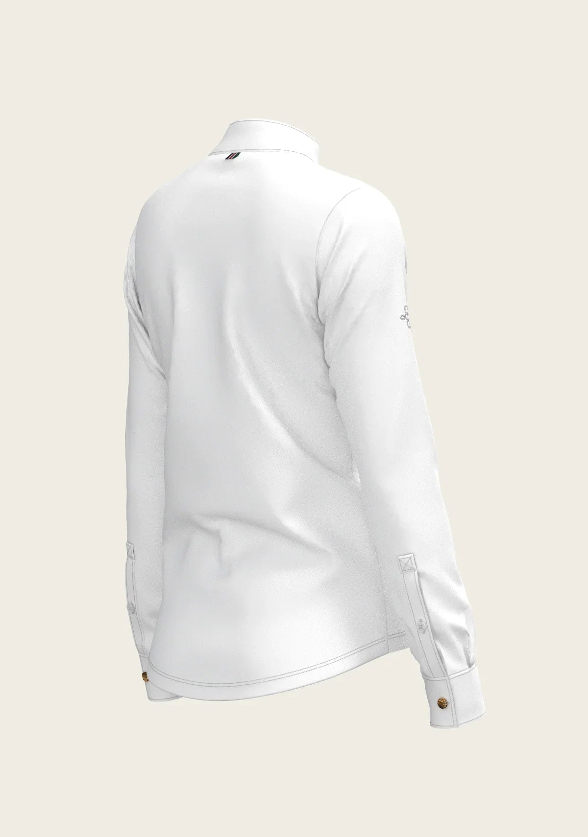 White Long Pleated Long Sleeve Sleeve Show Shirt Espoir Equestrian
