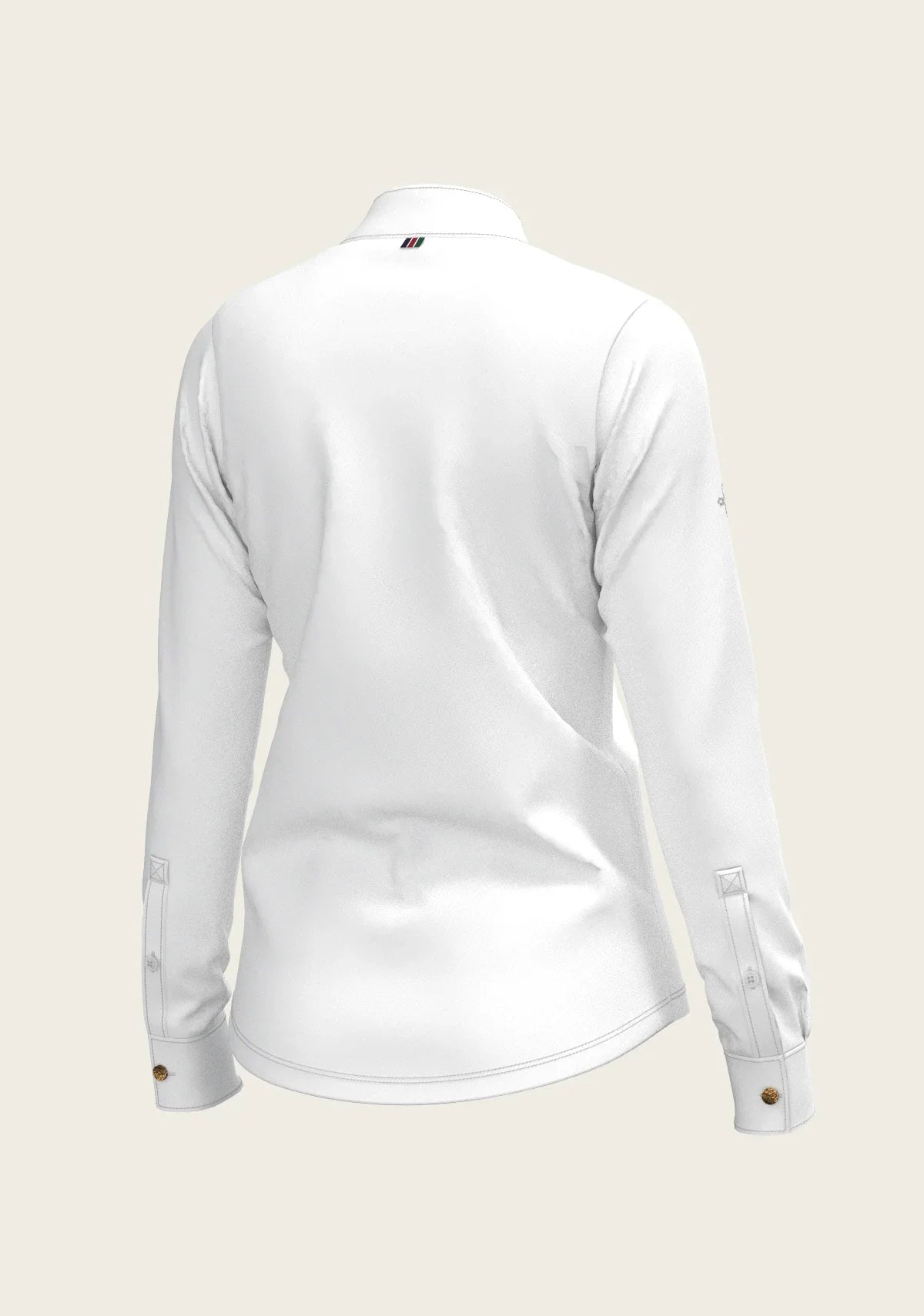 White Long Pleated Long Sleeve Sleeve Show Shirt Espoir Equestrian