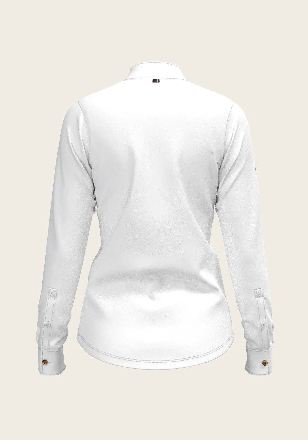 White Long Pleated Long Sleeve Sleeve Show Shirt Espoir Equestrian
