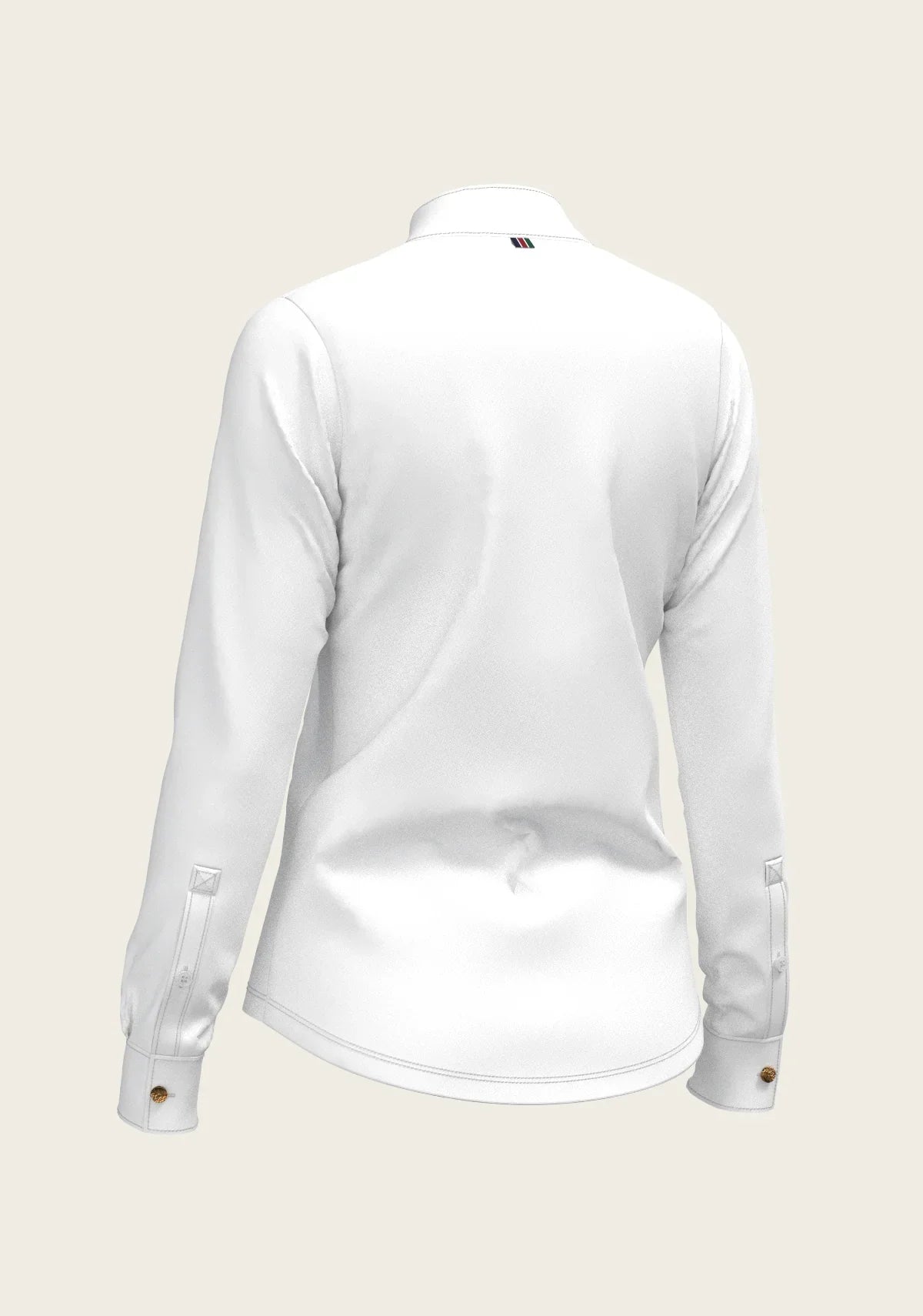 White Long Pleated Long Sleeve Sleeve Show Shirt Espoir Equestrian