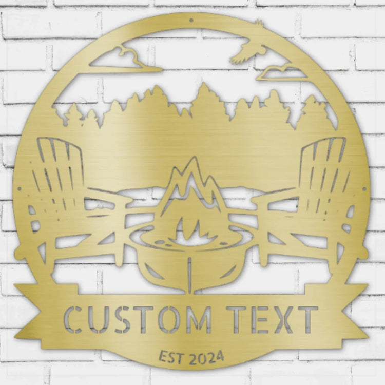 Lake Scene Metal Sign - Personalized Gifts - Custom Campfire and Camper Decor Sign - GiFTiFY