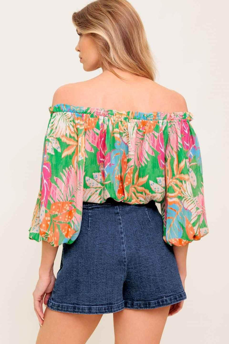 LOVING VOW GREEN WOVEN TOP - GiFTiFY