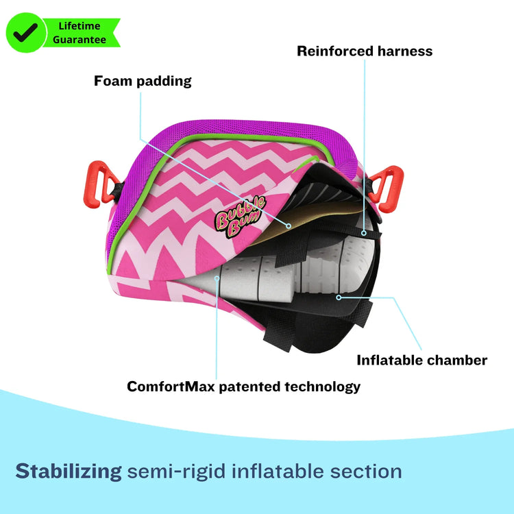 BubbleBum Inflatable Car Booster Seat - Travel Booster Seat - Pink Style ✔️ - GiFTiFY
