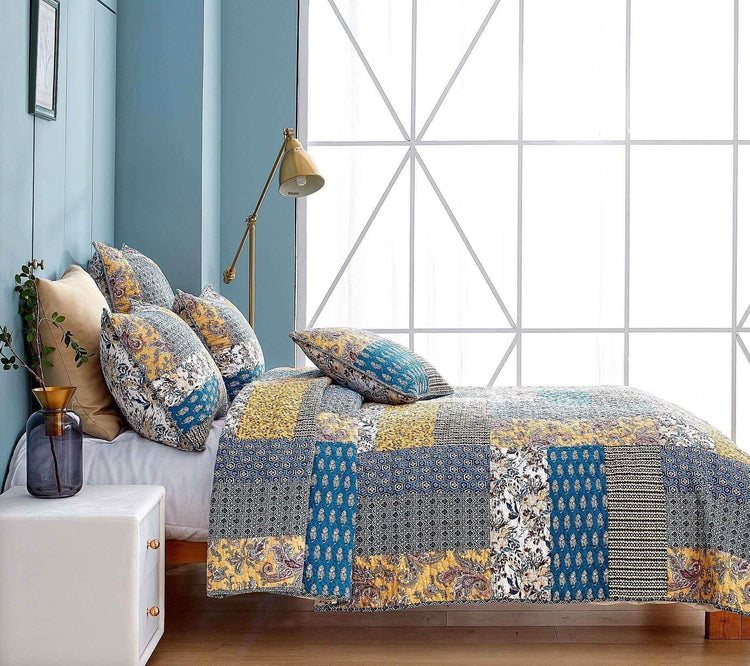 Random Mystery Box - Cotton Patchwork Quilted Bedspread Coverlet Set - GiFTiFY