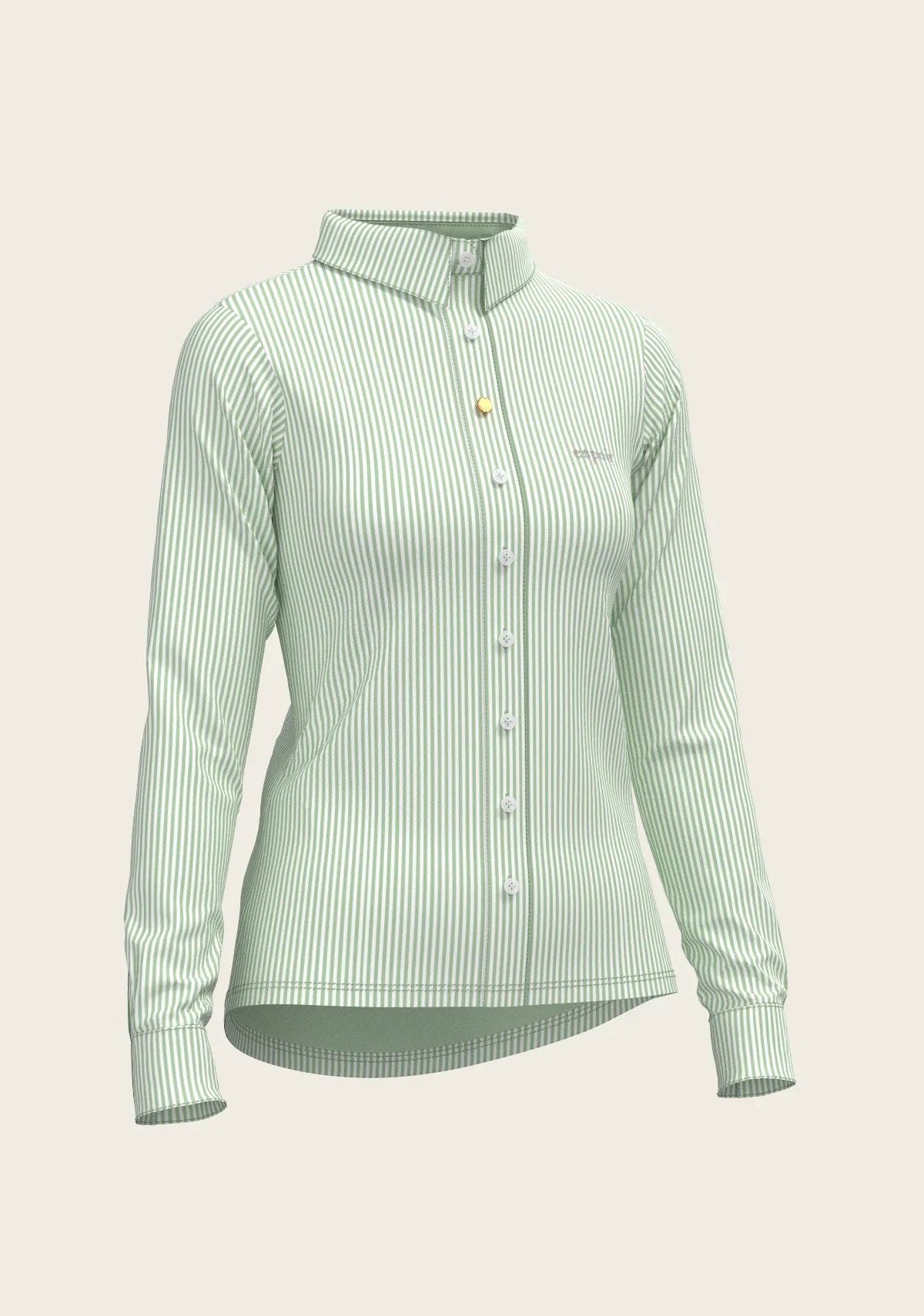 Stripes on Lime Ladies Button Shirt Espoir Equestrian