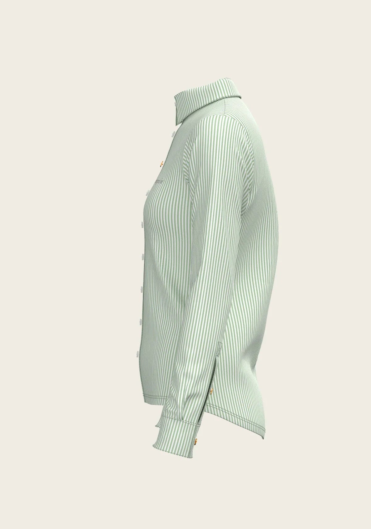 Stripes on Lime Ladies Button Shirt Espoir Equestrian