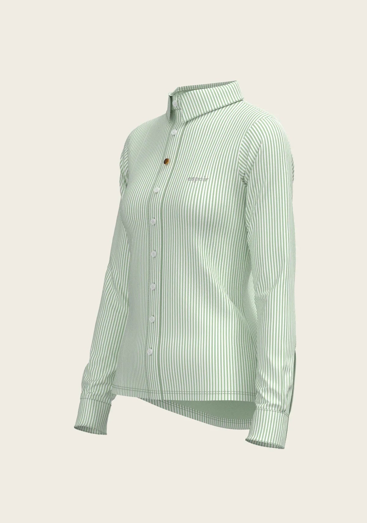 Stripes on Lime Ladies Button Shirt