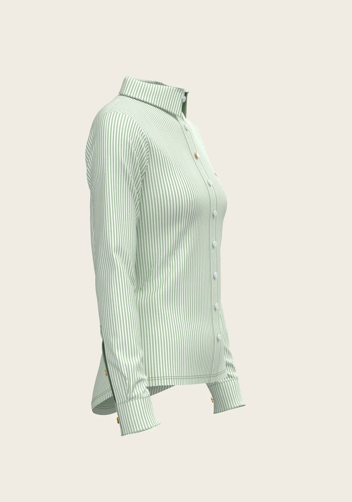 Stripes on Lime Ladies Button Shirt Espoir Equestrian