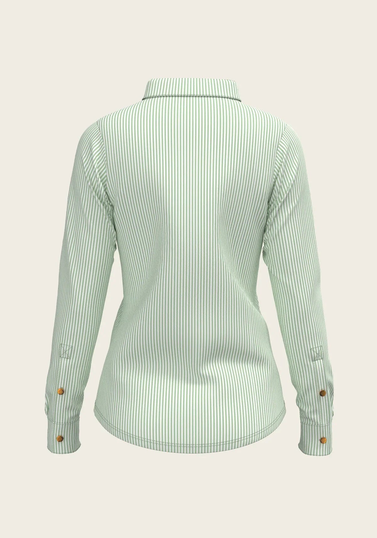 Stripes on Lime Ladies Button Shirt