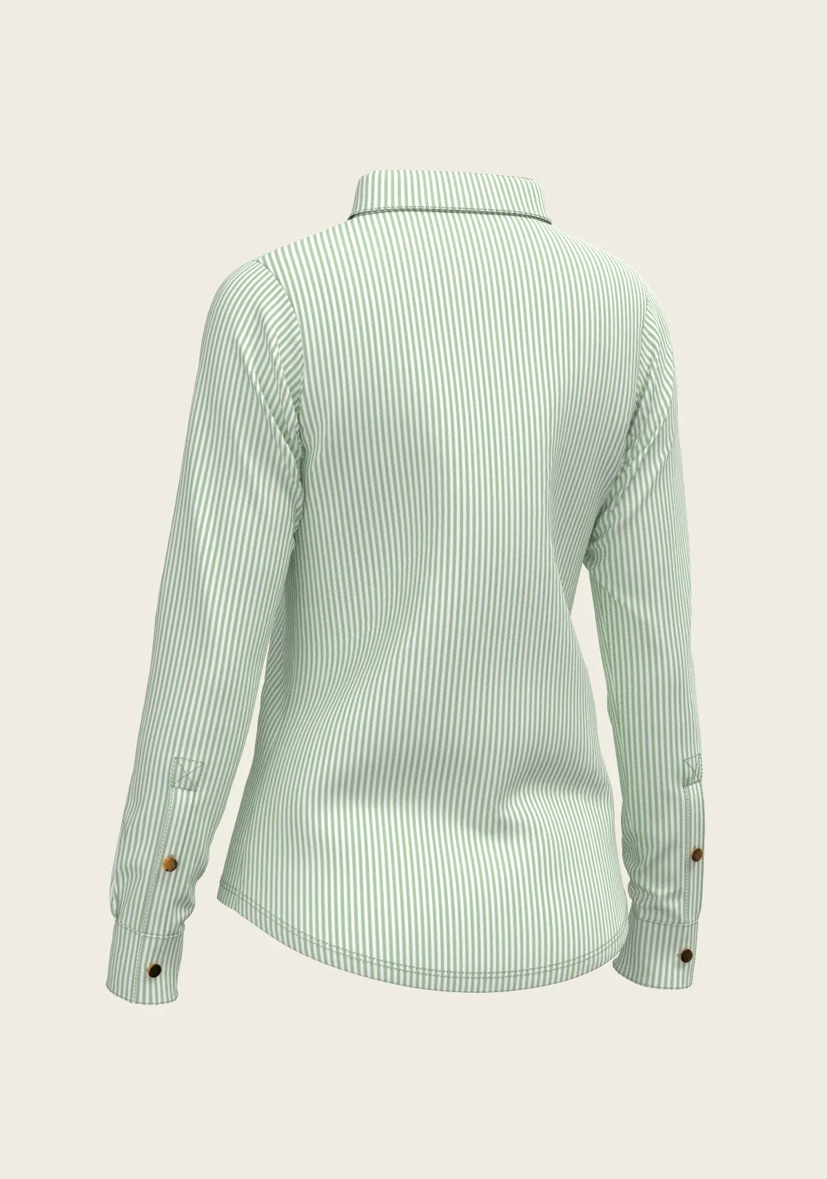 Stripes on Lime Ladies Button Shirt Espoir Equestrian