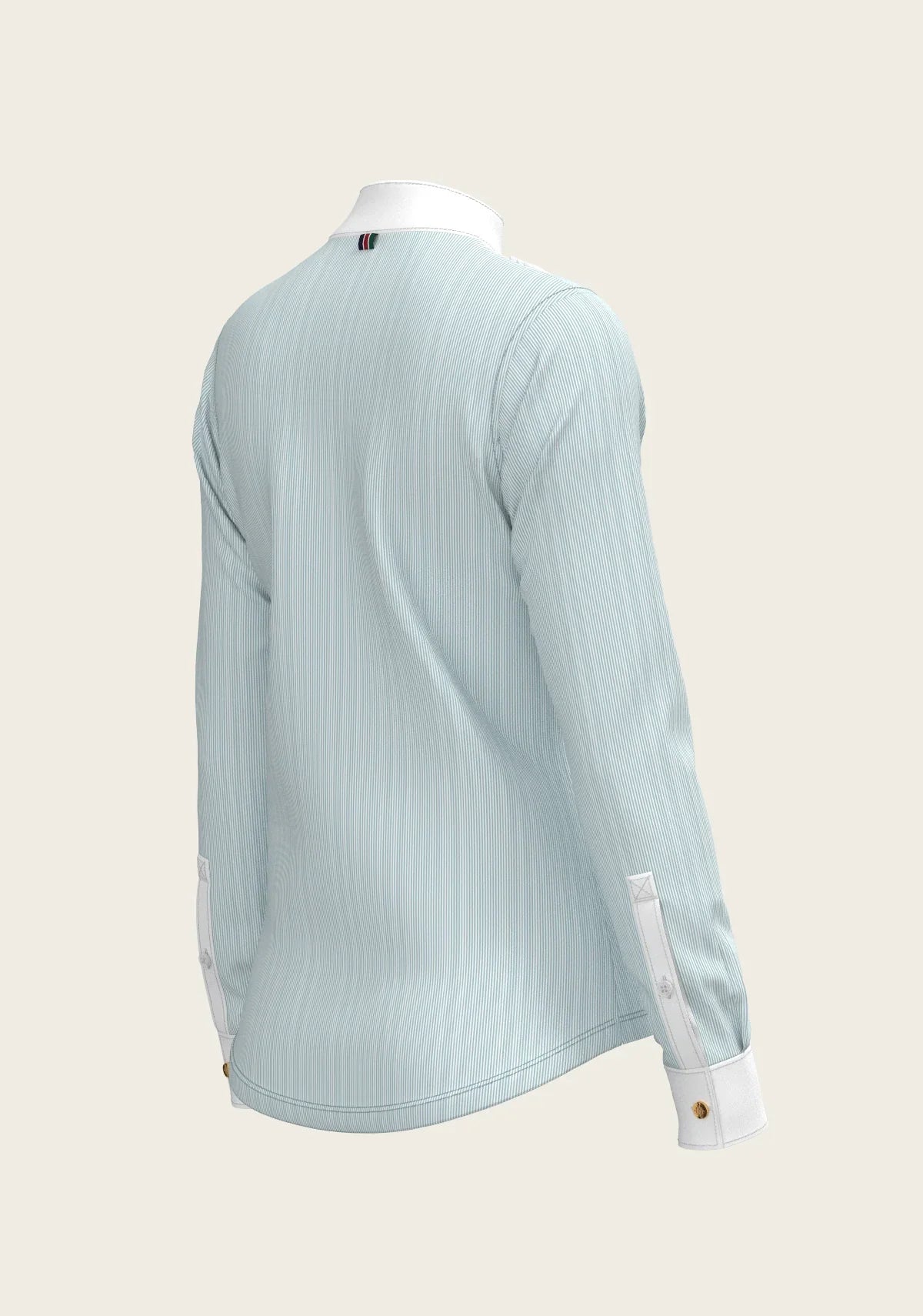 Stripes in Sky Blue Short Pleated Long Sleeve Show Shirt