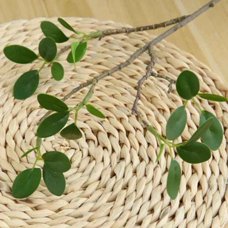 46cm Artificial Plant Mini Milan Leaves Money Leaf Wedding Home Decoration Eucalyptus Leaf Fake Flower Fake Leaf Green Plant