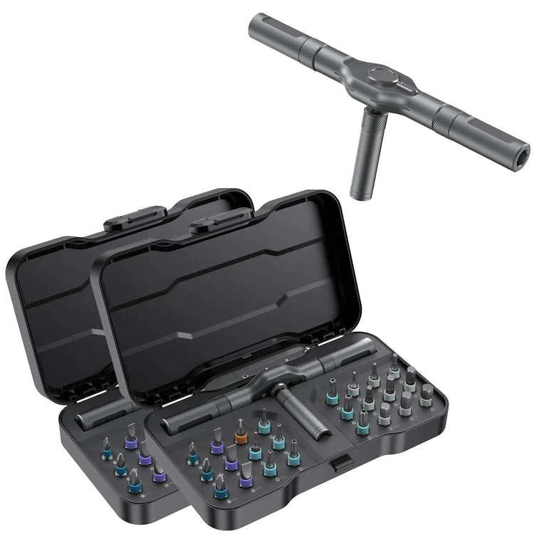 VMAN Precision 66in1 magnetic ratchet screwdriver set Detachable T - handle magneticizer Fix furniture, electronics & glasses - GiFTiFY