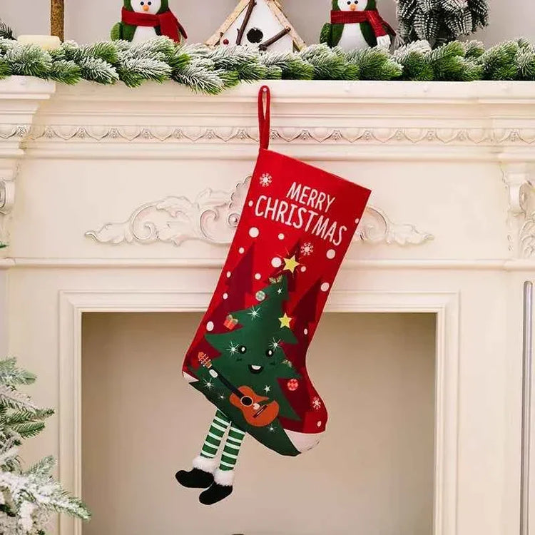 Christmas Stocking Large Stockings Santa Snowman Candy Gift Socks Tree Ornament Decorations for Family Holiday Xmas Party Decor by DSERS