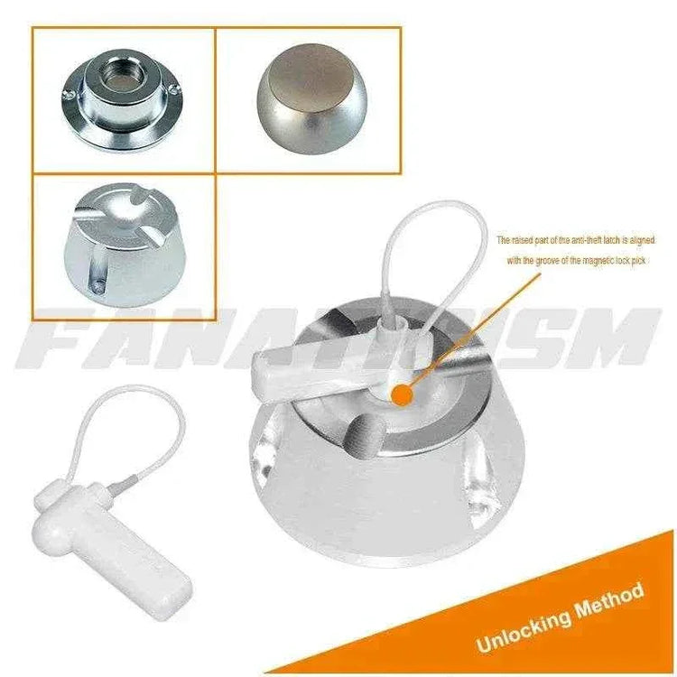 100pcs Security Tag with steel wire lanyard for Clothing Reusable AM 58KHz MHz EAS Hard Tag For Store With Magnet Lock Opener