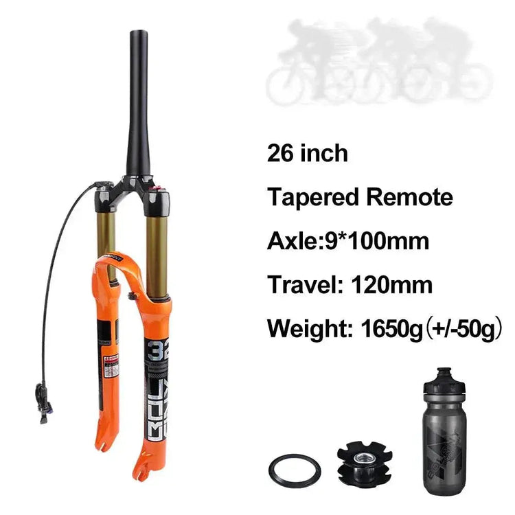 Bolany MTB Bicycle Fork Magnesium Alloy Air Suspension 26 27.5 29 Inch 32 HL RL100mm Bike Fork Lockout For Cycling Accessories - GiFTiFY