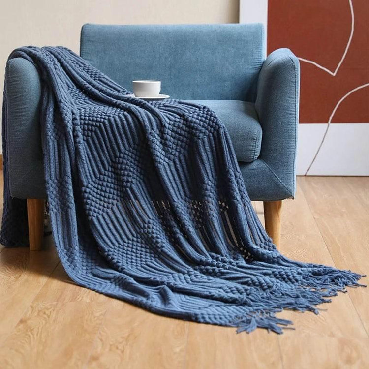 Bohemian Couch Blanket Large Knitted Tassel Throw for Bed Chair Sofa Couch Cover All-Season Blankets Home Decor Soft Comfortable - GiFTiFY