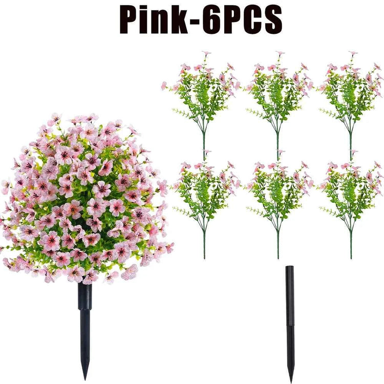 Fake Flowers Outdoor UV Resistant Faux Plants For Outside Yard Wedding Indoor Home Kitchen Farmhouse Decor Artificial Plants