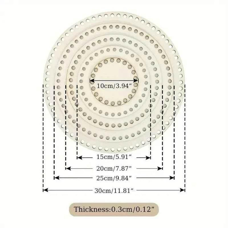 Wooden Basket Bottom Blank Solid Crochet Basket Wood Base for DIY Basket Weaving Supplies Craft Making Home Decoration - GiFTiFY