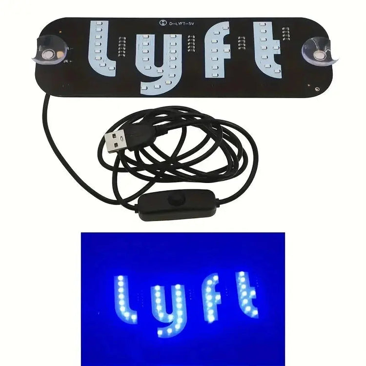 Led Light Signs For LYFT Car Windshield Glow LED Sign Decal Stickers Sign Light Windshield Sticker Cab Indicator Lamp Bright Lights U - GiFTiFY