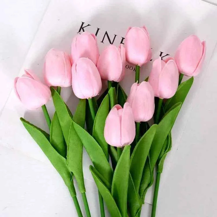 5 Pieces Tulips Artificial Flowers Bunch Home Decor Real Touch Tulip Flowers for Decoration Wedding Bridal Bouquet Fake Flowers