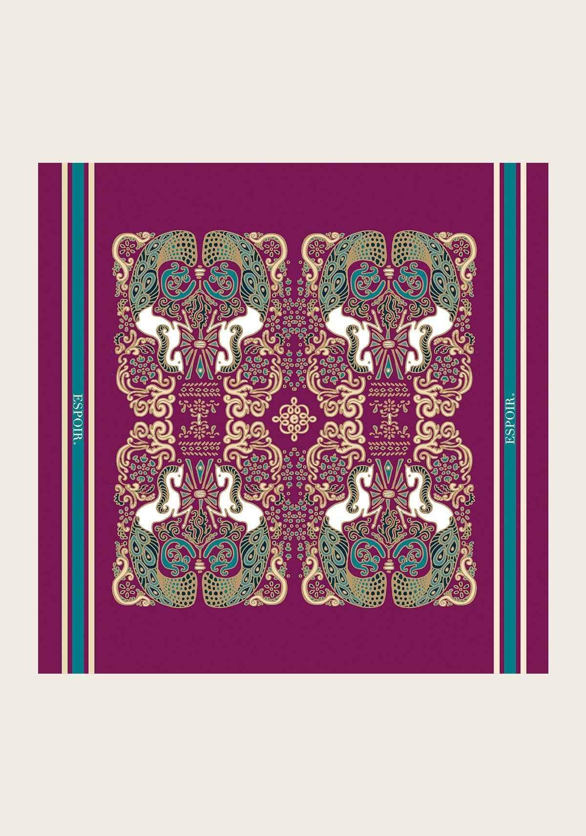 Mermaid Horses on Berry Square Scarf