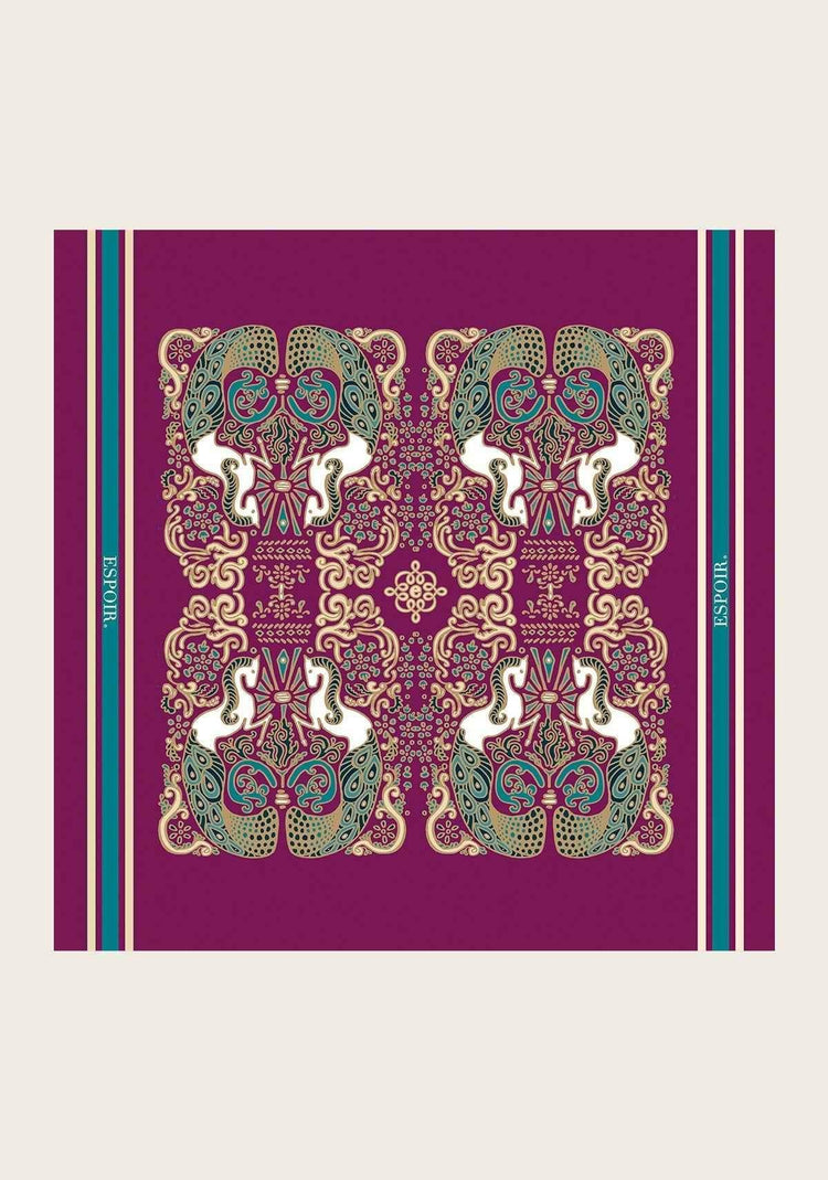 Mermaid Horses on Berry Square Scarf - GiFTiFY