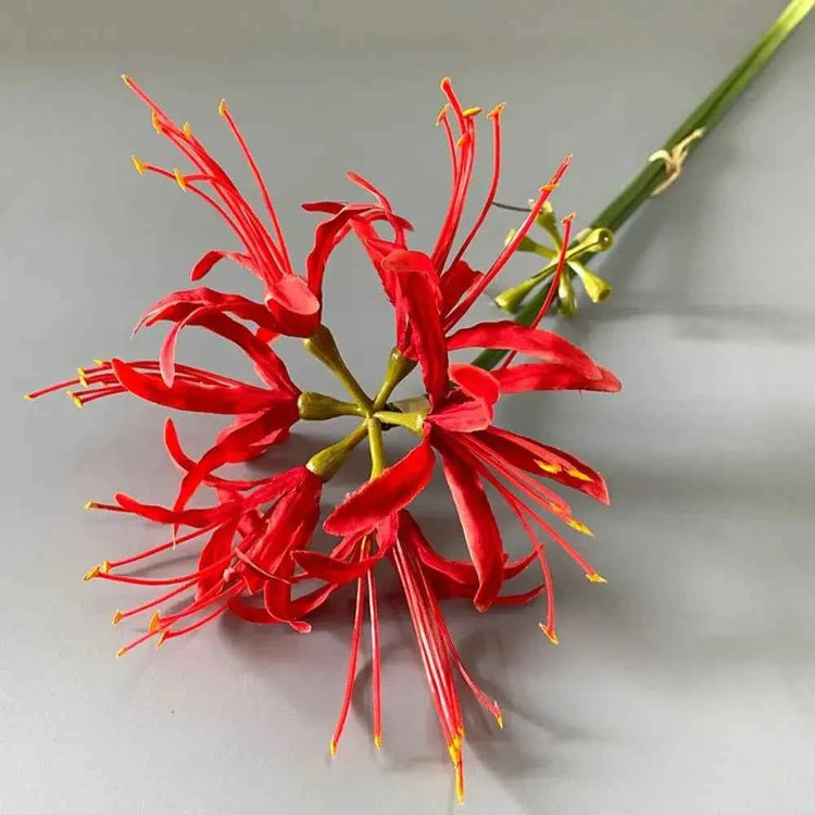 60cm Artificial Higanbana Flower Branch Handmade Plastic Silk Equinox Flower Real Touch Beautiful Fake Flower